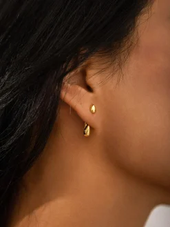 COMMENSE Earrings|Accessories^Double Water Drop Stud Earrings Golden