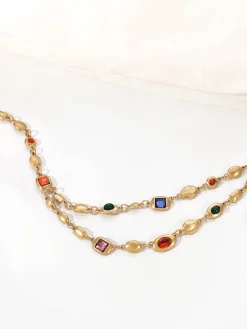 COMMENSE Necklaces|Accessories^Double-Layer Colorful Beaded Necklace Gold