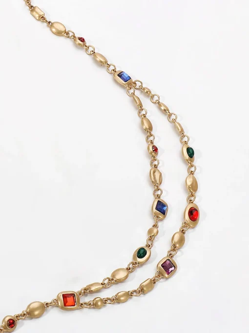 COMMENSE Necklaces|Accessories^Double-Layer Colorful Beaded Necklace Gold
