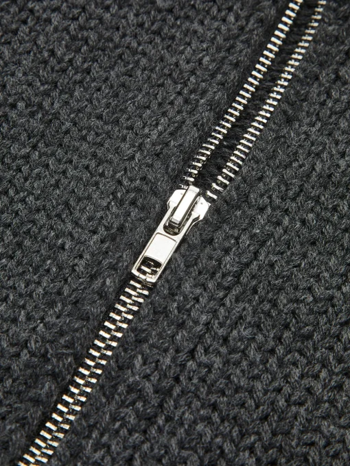 COMMENSE Cardigans|Sweaters & Cardigans^Double-Zip Pockets Lapel Cardigan Black