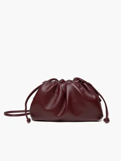 COMMENSE Bags|Accessories^Drawstring Soft Clutch Bag Burgundy
