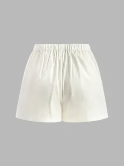 COMMENSE Shorts Sets|Shorts^Drawstring Split Casual Shorts Set White