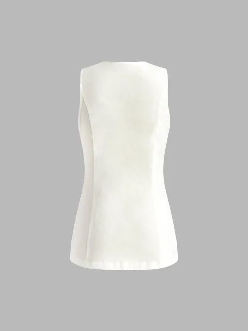 COMMENSE Shorts Sets|Shorts^Drawstring Split Casual Shorts Set White