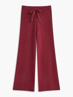 COMMENSE Pants Sets^Drawstring Zipper Sweater Pants Set Burgundy
