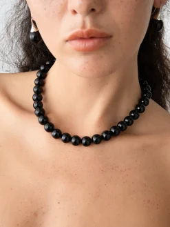 COMMENSE Necklaces|Accessories^Elegant Onyx Bead Necklace Black