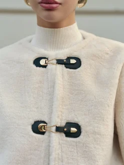 COMMENSE Outerwear|Coats^Elegant Faux Fur Short Coat Beige