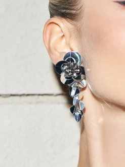COMMENSE Earrings|Accessories^Elegant Floral Tassel Earrings Silver