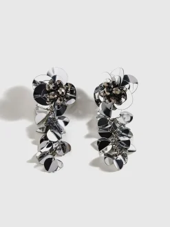 COMMENSE Earrings|Accessories^Elegant Floral Tassel Earrings Silver