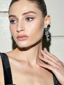 COMMENSE Earrings|Accessories^Elegant Floral Tassel Earrings Silver