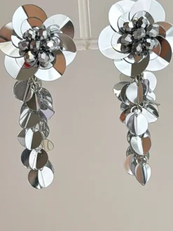COMMENSE Earrings|Accessories^Elegant Floral Tassel Earrings Silver