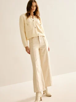 COMMENSE Cardigans|Sweaters & Cardigans^Elegant Metal Button Cardigan Off-White