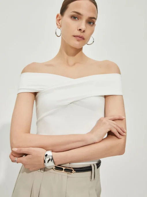 COMMENSE T-shirts|Tops^Elegant Off-Shoulder T-Shirts White
