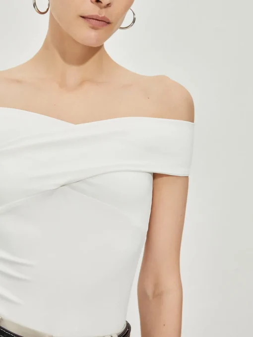 COMMENSE T-shirts|Tops^Elegant Off-Shoulder T-Shirts White