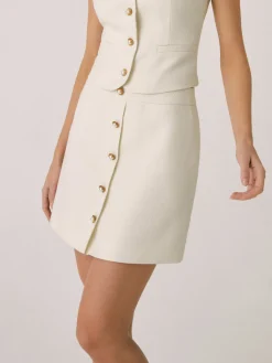 COMMENSE Skirts|Matching Sets^Elegant Pearl Buckle Mini Skirt Off-White