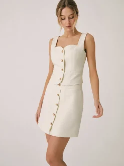 COMMENSE Skirts|Matching Sets^Elegant Pearl Buckle Mini Skirt Off-White