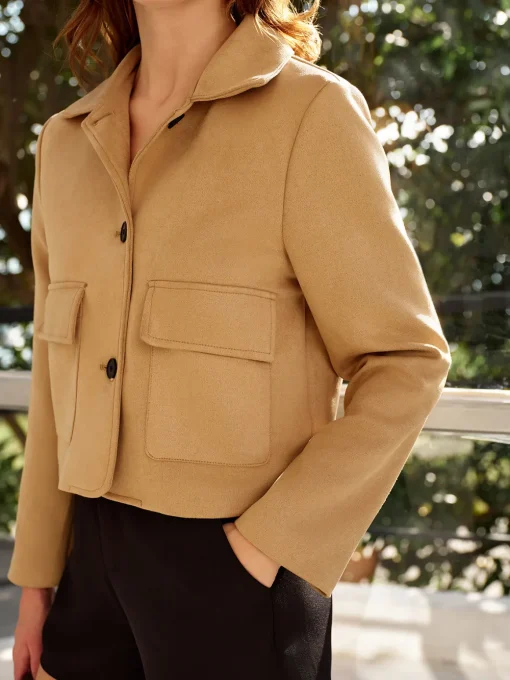 COMMENSE Outerwear|Jackets^Elegant Short Polo Jacket Khaki