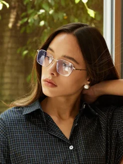 COMMENSE Sunglasses|Accessories^Elegant Square-Shape Glasses Silver