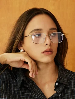 COMMENSE Sunglasses|Accessories^Elegant Square-Shape Glasses Silver