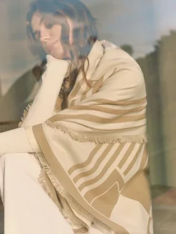 COMMENSE Accessories^Elegant Tassel Warm Scarf Khaki