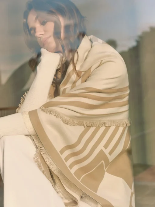 COMMENSE Accessories^Elegant Tassel Warm Scarf Khaki