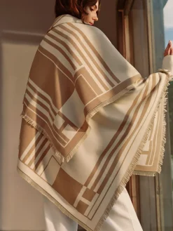 COMMENSE Accessories^Elegant Tassel Warm Scarf Khaki