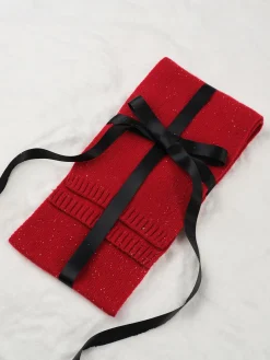COMMENSE Accessories^Elegant Wool Scarf Red