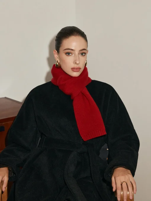 COMMENSE Accessories^Elegant Wool Scarf Red