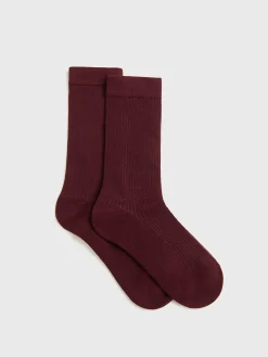 COMMENSE Socks & Tights|Accessories^Essential Cotton Soft Socks Burgundy