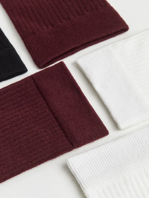 COMMENSE Socks & Tights|Accessories^Essential Cotton Soft Socks Burgundy