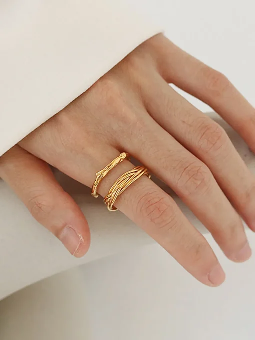 COMMENSE Rings & Bracelets|Accessories^Fashionable Metal Line Open Ring Golden