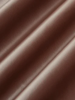 COMMENSE Dresses^Faux Leather One-Shoulder Zipper Tank Dress DarkBrown