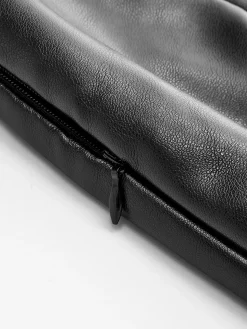 COMMENSE Skirts|Bottoms^Faux Leather Pleated Panel Skirt Black