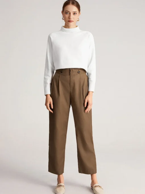 COMMENSE Wide Leg|Pants^Feeling Free Wide Leg Dress Pants Brown