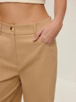 COMMENSE Pants|Bottoms^Flap Pockets Wide-Leg Pants Beige