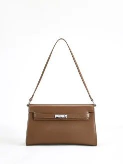 COMMENSE Bags|Accessories^Flap Soft-Buckle Tote Bag Brown