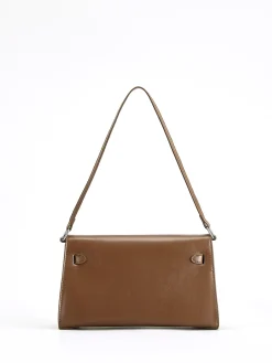 COMMENSE Bags|Accessories^Flap Soft-Buckle Tote Bag Brown