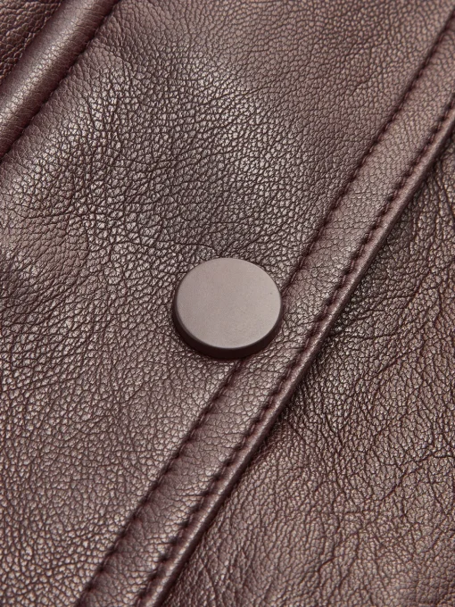COMMENSE Outerwear|Coats^Fleece Lined Faux Leather Zipper Coat Burgundy