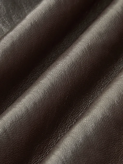 COMMENSE Outerwear|Jackets^Fleecing PU Leather Belted Jacket DarkBrown