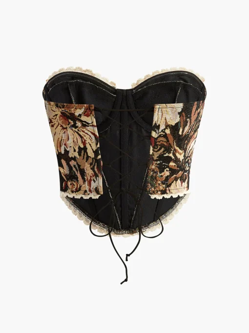 COMMENSE Corset Tops|Tops^Floral Drawstring Corset Multicolor