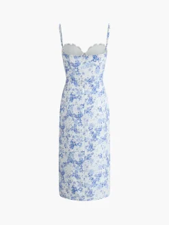 COMMENSE Floral Dresses|Cocktail & Party Dresses^Floral Print Cami Midi Dress Blue