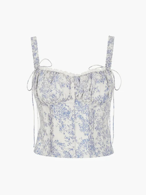 COMMENSE Tank Tops & Camis|Tops^Floral Printed Cami Top LightBlue
