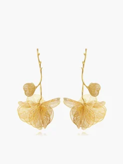 COMMENSE Earrings|Accessories^Flower Dangle Earrings Gold