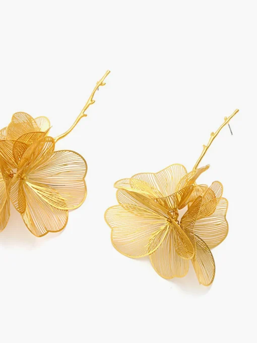 COMMENSE Earrings|Accessories^Flower Dangle Earrings Gold