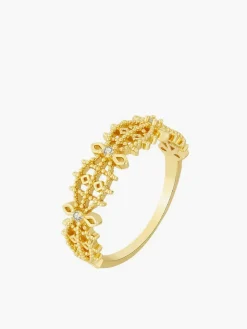 COMMENSE Rings & Bracelets|Accessories^French Hollow Rhinestone Crown Ring Gold