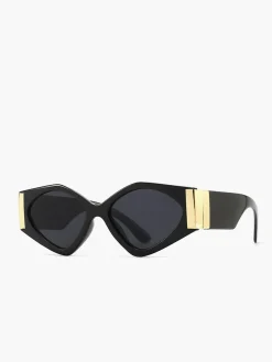 COMMENSE Sunglasses|Accessories^Geometric Frame Cat-Eye Sunglasses Black