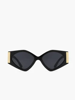 COMMENSE Sunglasses|Accessories^Geometric Frame Cat-Eye Sunglasses Black