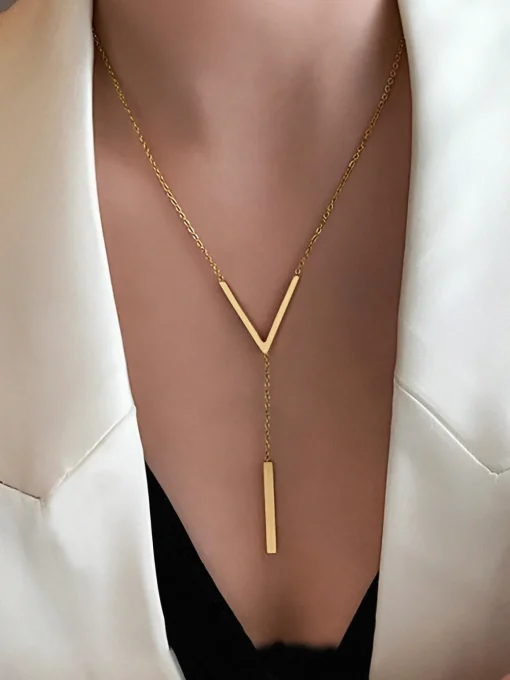 COMMENSE Necklaces|Accessories^Geometric Pendant Chain Necklace Gold
