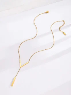 COMMENSE Necklaces|Accessories^Geometric Pendant Chain Necklace Gold