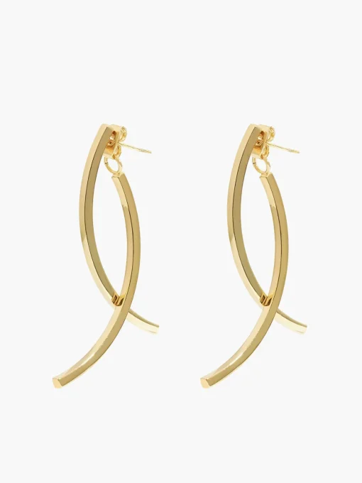 COMMENSE Earrings|Accessories^Geometric Stud Pendant  Earrings Gold