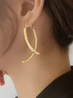 COMMENSE Earrings|Accessories^Geometric Stud Pendant  Earrings Gold